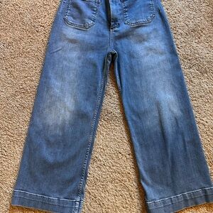 Maeve Colette Crop High Rise Wide Leg Jeans